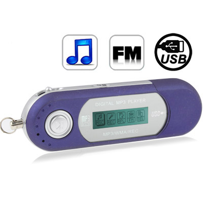 4GB MP3 Player with Metal Clip (Baby Blue)